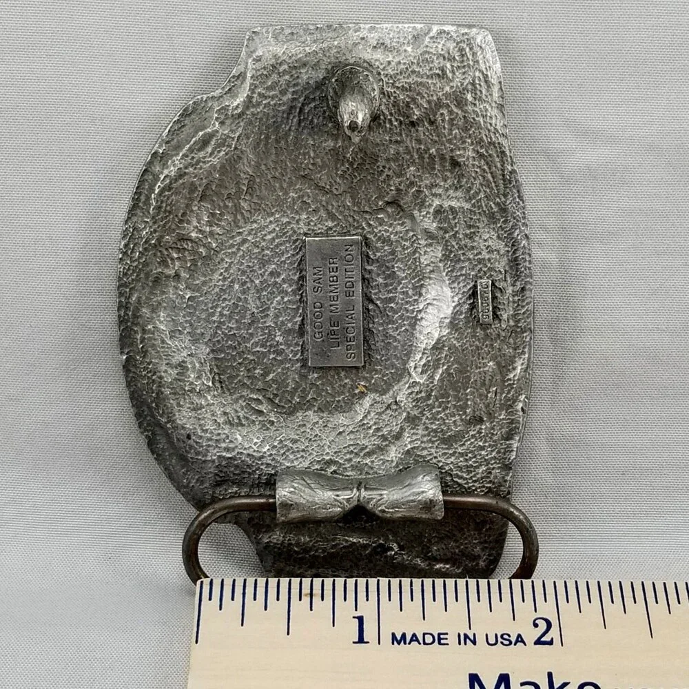 Vintage Good Sam Club Life Member Special Edition Pewter‎ Belt Buckle RV Camper